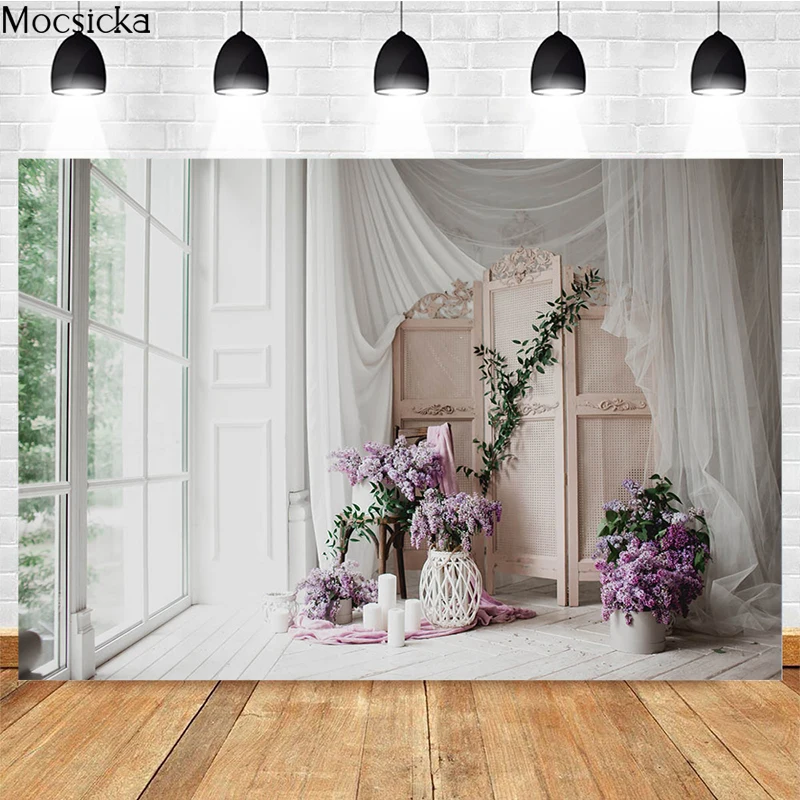 

Natural Scenery Photography Background Spring Greenhouse Flowers Decoration Baby Shower Art Portrait Photo Backdrop Banner