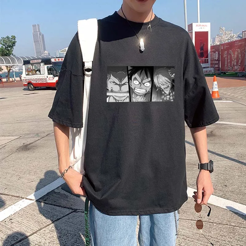 

Fashion Round Neck Short Sleeve T-Shirts Unisex Loose Hip Hop Shirt Streetwear Women's T Shirt Top Anime Print Women T-Shirt