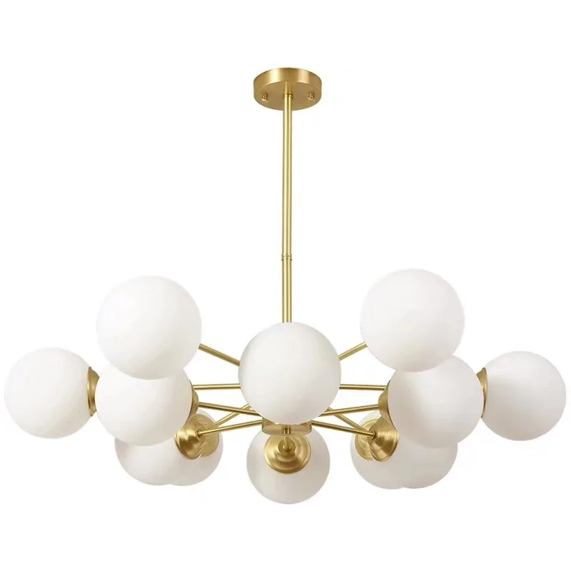 

Nordic Glass Ball Living Room Chandelier Creative Personality Simplicity Modern Dining Room Bedroom Molecular Lamp Brass light