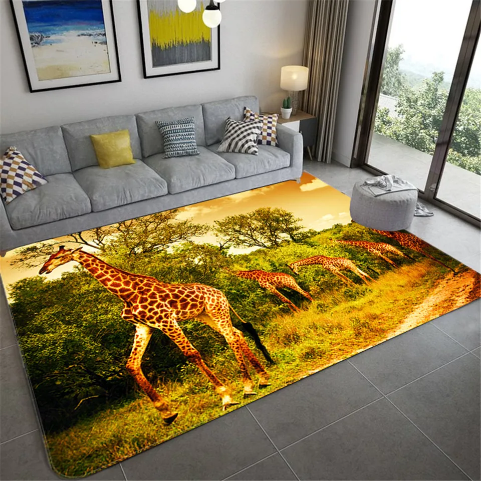 

3D коврики с жирафом для дома, гостиной, детской, ковер для спальни, фланелевый губчатый напольный коврик для ванной, поглощающий воду кухонный коврик