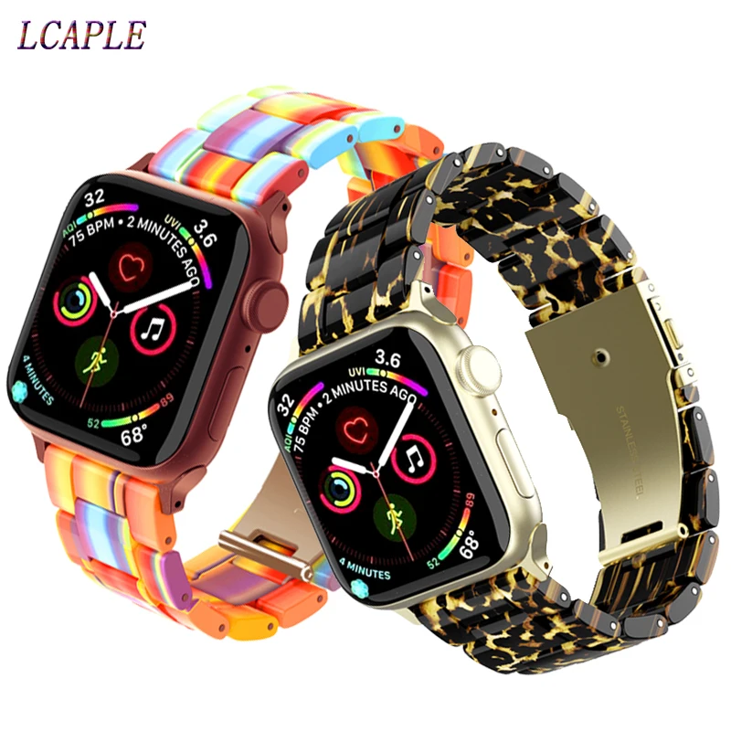 

Resin Strap for apple watch band 44 mm 40mm iwatch band 42mm 40mm Accessoreis watchband bracelet apple watch series 5 4 3 42 44
