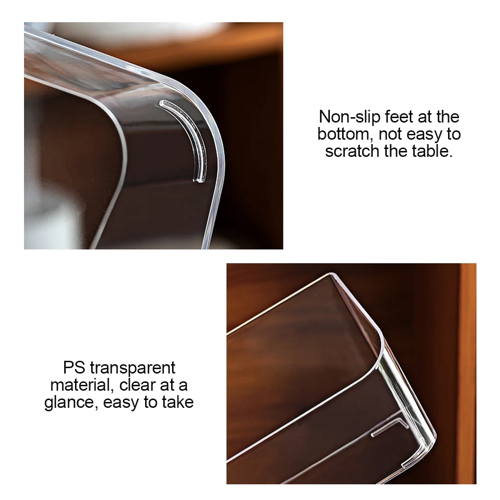 

Makeup Organizer Transparent Lipstick Storage Box Non-slip Adjustable Grids Desktop Cosmetic Display Rack Storage Box