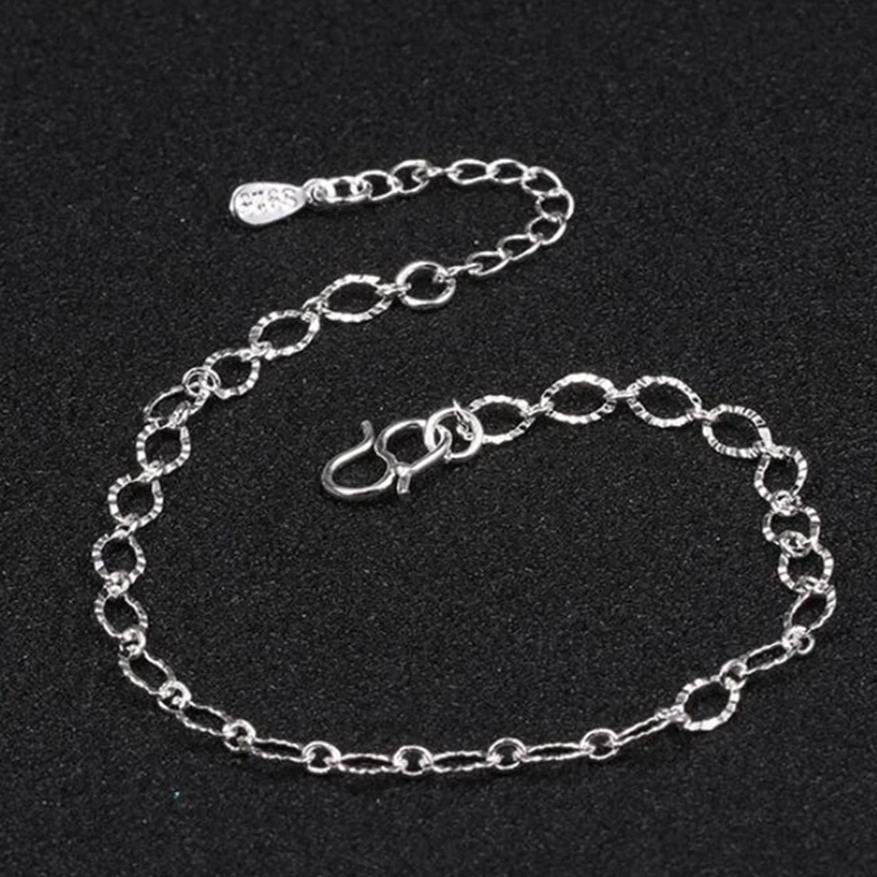 

New Fashion Exquisite Small Egg Shaped Ankle Chains 925 Sterling Silver Simple Chain Anklets For Women Jewelry Anklet Bracelet
