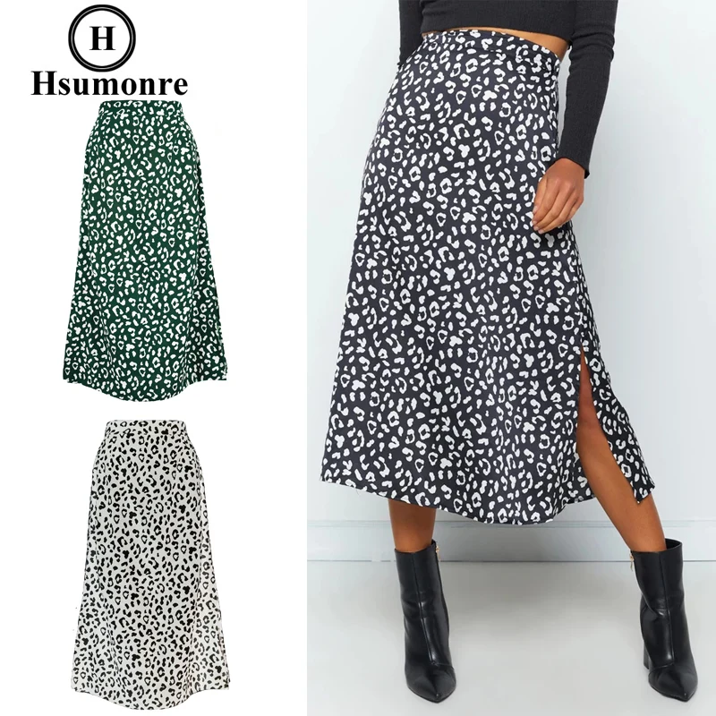 Юбка с завышенной талией и леопардовым принтом белая шифоновая юбка до щиколотки