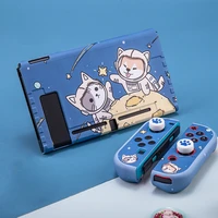 cute cartoon blue nintend switch case protective cover hard pc back shell for nintendo switch joycon game accessories