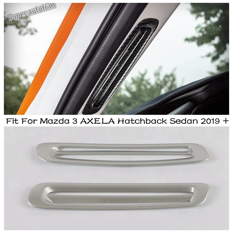 

Pillar A Air Condition AC Outlet Vent Cover Kit Trim For Mazda 3 Hatchback Sedan 2019 2020 Carbon Fiber / Matte Accessories