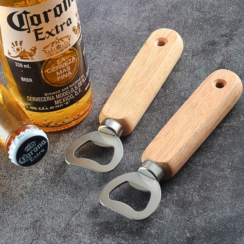 1 шт. открывалка для пива из нержавеющей стали с деревянной ручкой | Дом и сад
