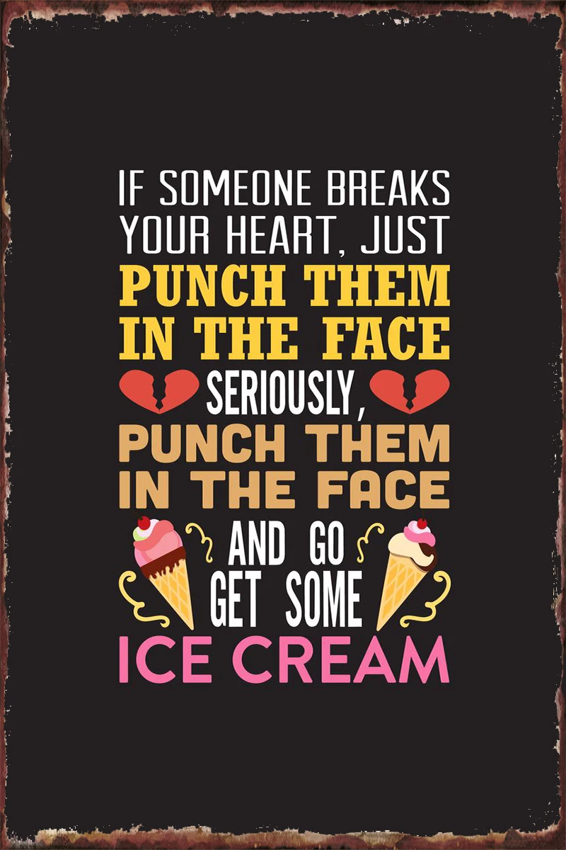 

Punch Ice Cream Metal Sign Tin Sign Tin Plates Wall Decor Room Decoration Retro Vintage For Art Club Man Cave Cafe Pub Home