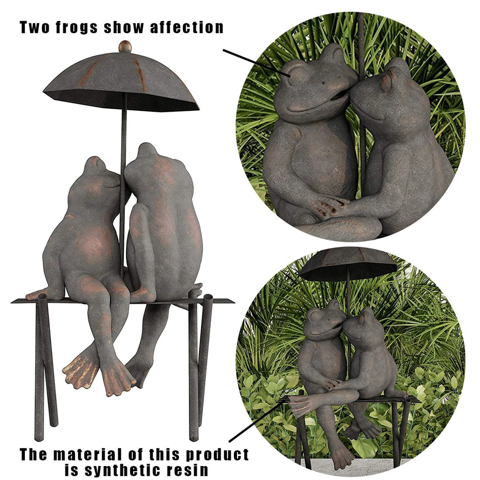 

Simulation Frog Umbrella Sculptures Innovative Resin Decoration Crafts for Home Garden Yarns Decoration BOM666
