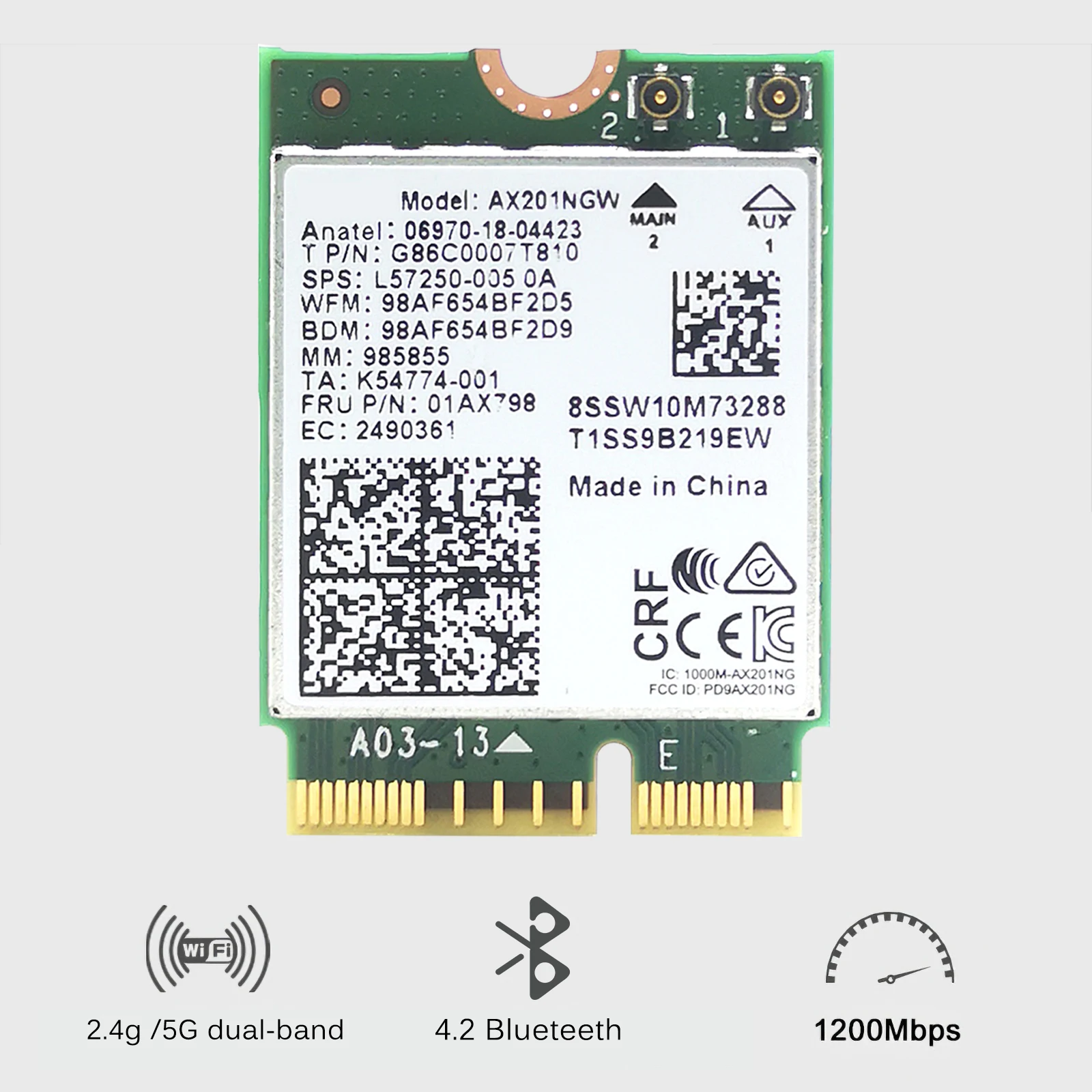 AX201NGW WIFI6 гигабитная 3000M Встроенная беспроводная сетевая карта Двухчастотная