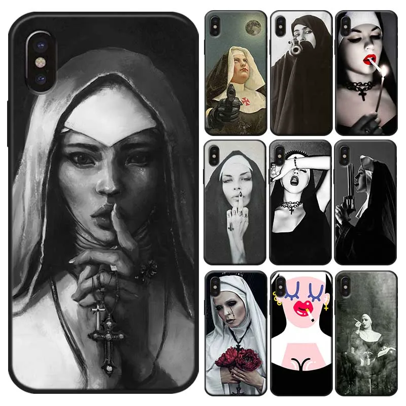 Мягкий силиконовый чехол для телефона iPhone 11 11pro pro max X XS MAX XR 7 8 6 6S plus 5s SE Funny Sister Nun Sexy