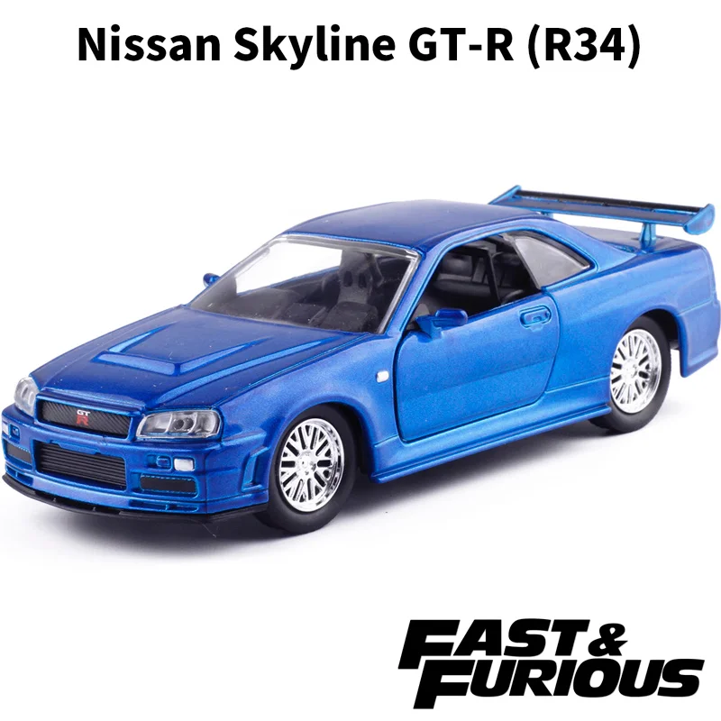 

JADA 1/32 CARS Fast and Furious Nissan Skyline GTR (R34) Collector Edition Metal Diecast Model Cars Kids Toys