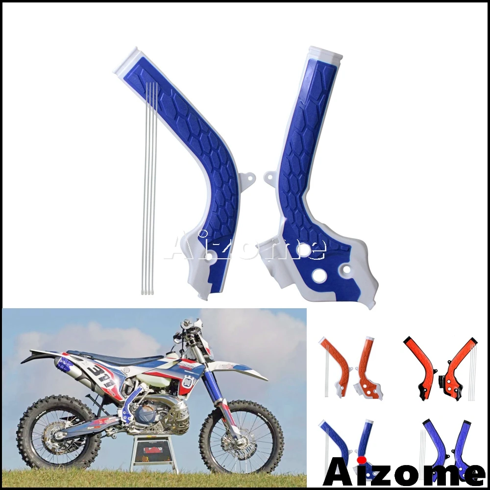 Синий MX рукоятки для мотокросса каркасные охранники Dirt Bike Enduro рамки щитки EXC 250 300