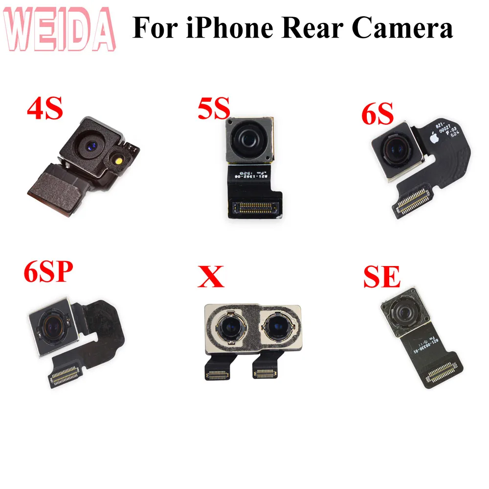 Weida/оригинальный для iPhone 4S 5S 6S 6SP X SE задняя камера Модуль гибкий кабель замена