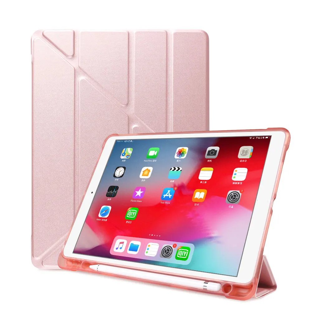 Для iPad 10,2 дюймов iPad 7 чехол с карандашом держатель Трансформеры подставка чехол для iPad Air 3 Pro 10,5 умный чехол спящий режим