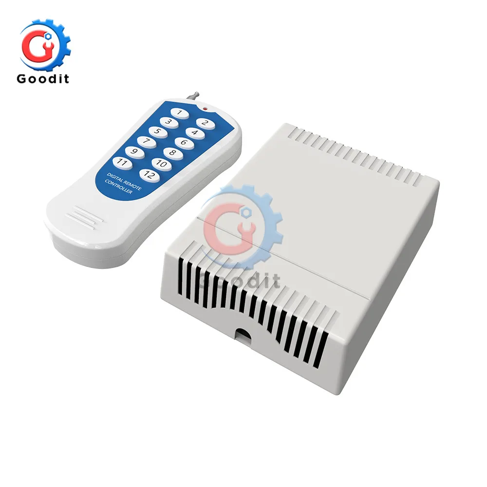 DC 12V 12 канальный релейный модуль Беспроводной RF пульт дистанционного управления передатчик+ плата приемника