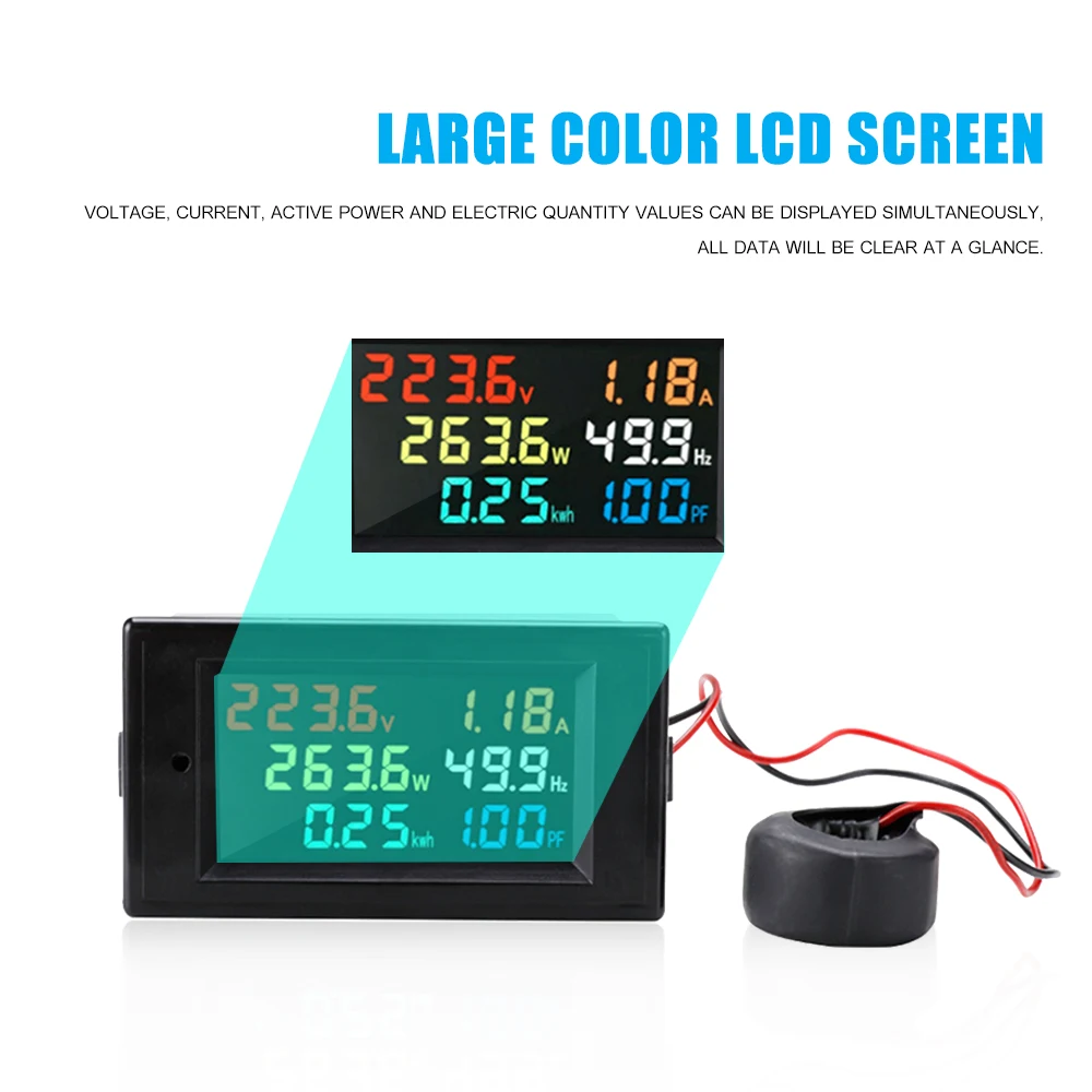 На рост от 80 до 300V Цифровой вольтметр Амперметр Цвет ЖК-дисплей мультиметр