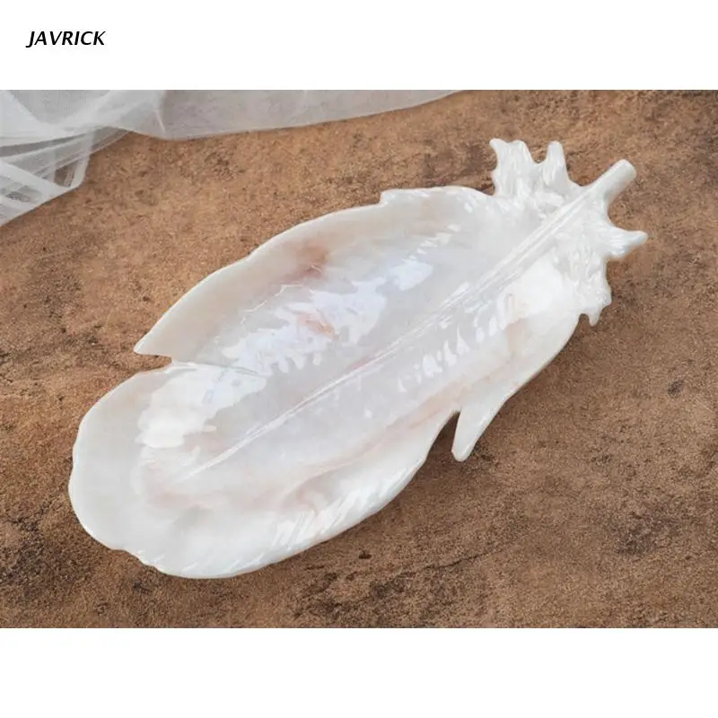 

Feather Plate Epoxy Resin Mold Dish Tray Silicone Mould DIY Crafts Casting Tool