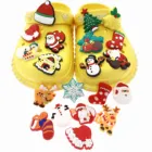 10 шт. Новое поступление Рождественская серия обуви шармы мультфильм Лось обуви Декор Санта Клаус ПВХ Кроксы Пряжка рождественские подарки аксессуары