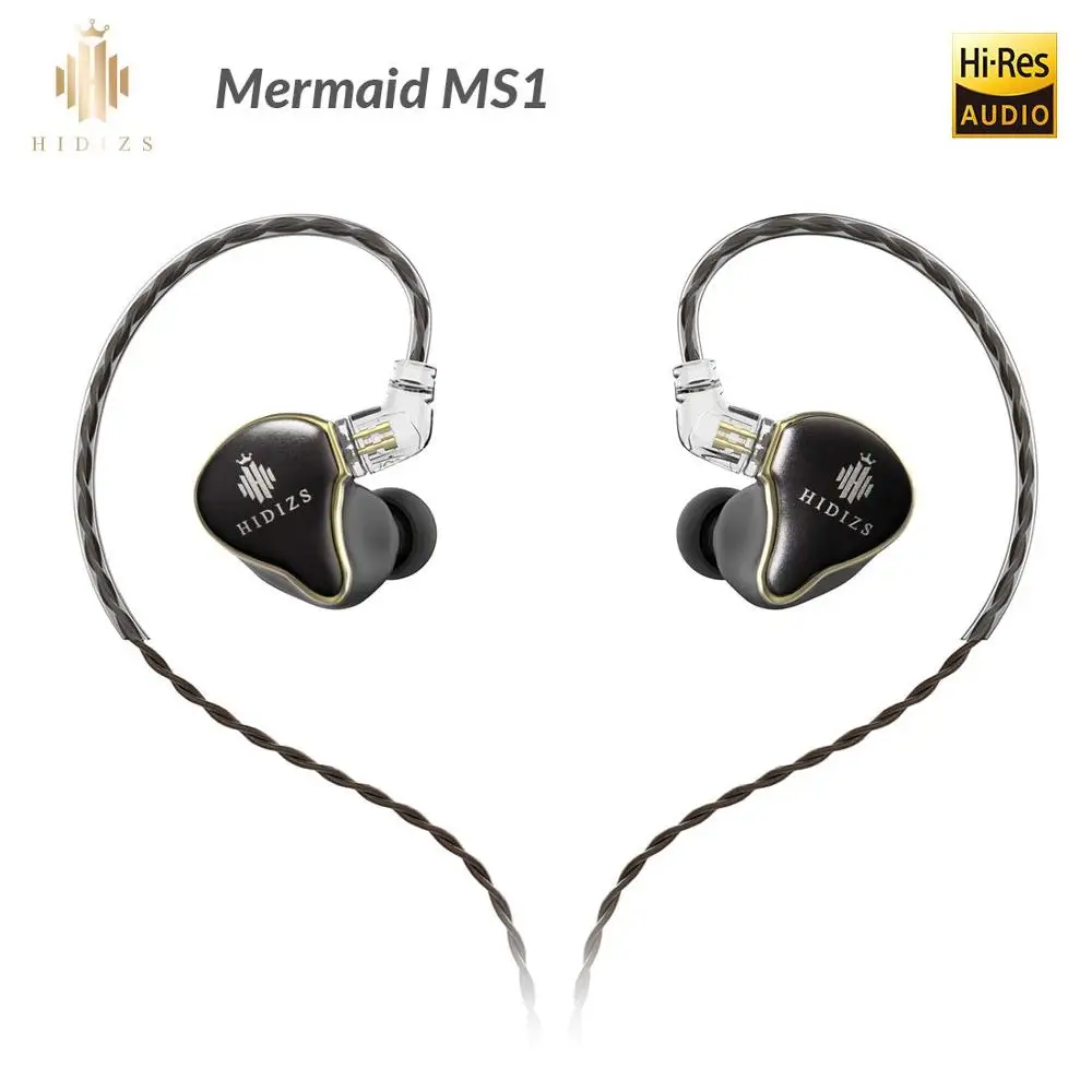 

Hidizs Mermaid MS1 HiFi Audio Patented Dynamic Diaphragm In-Ear Monitor earphone IEM with Detachable Cable 2Pin 0.78mm Connector