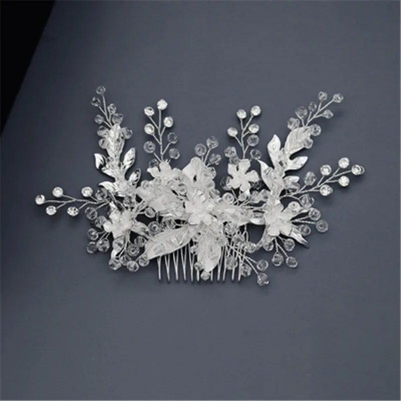 FIAZIA Crystal Bead Bride Hair Comb Ornaments Women' Wedding Jewelry Accessories Handmade Bridal Combs Headpieces Gifts | Свадьбы и