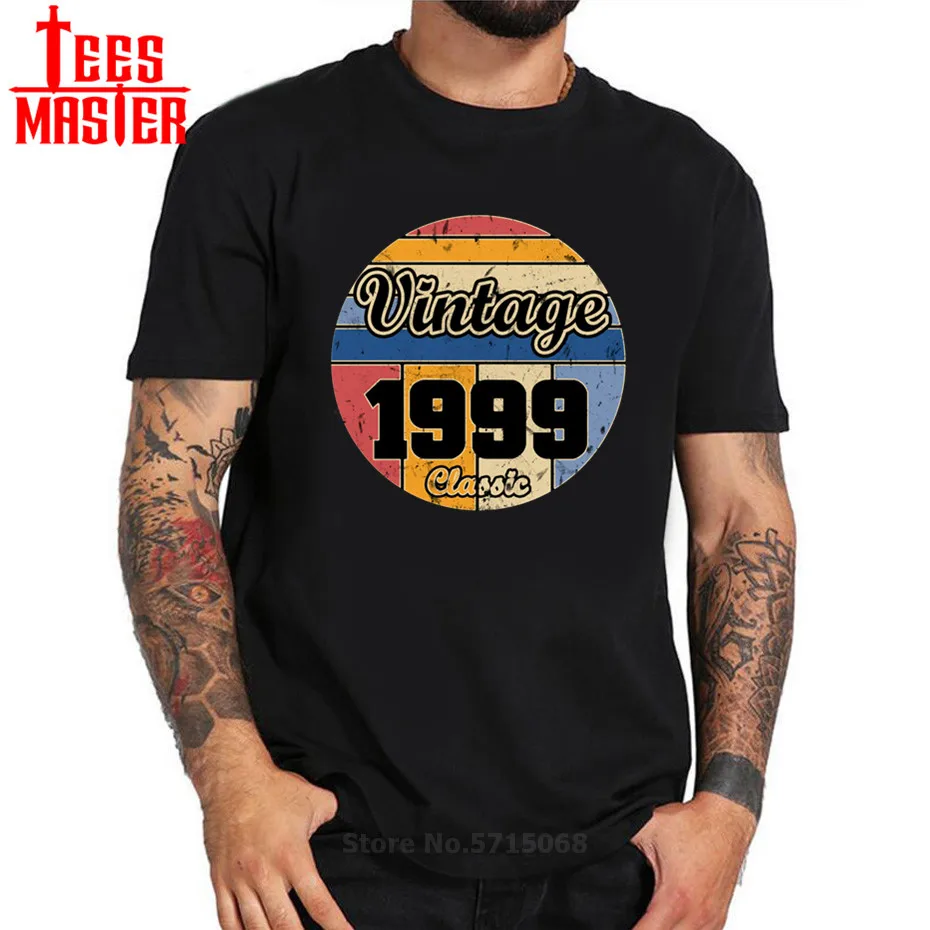 Для мужчин модный принт с круглым вырезом Футболка 20th на день рождения