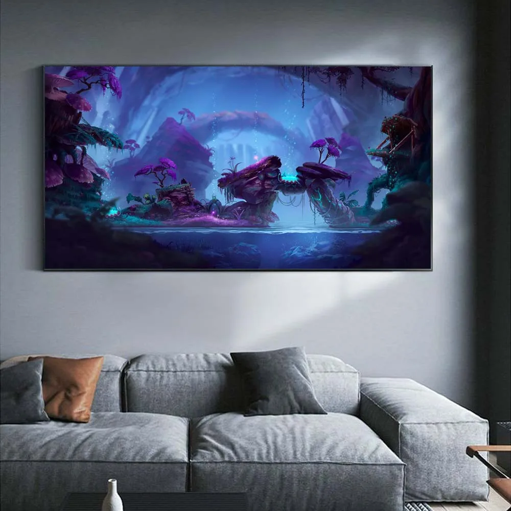 

Landscape oil painting cartoon snow mountain forest art canvas drawing living room corridor office home decoration mural