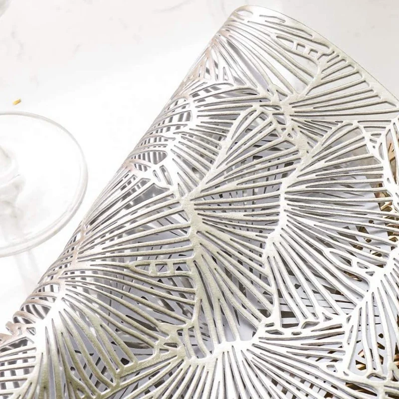 Круглые салфетки Ginkgo с листьями для обеденного стола набор из 6 пустотелых