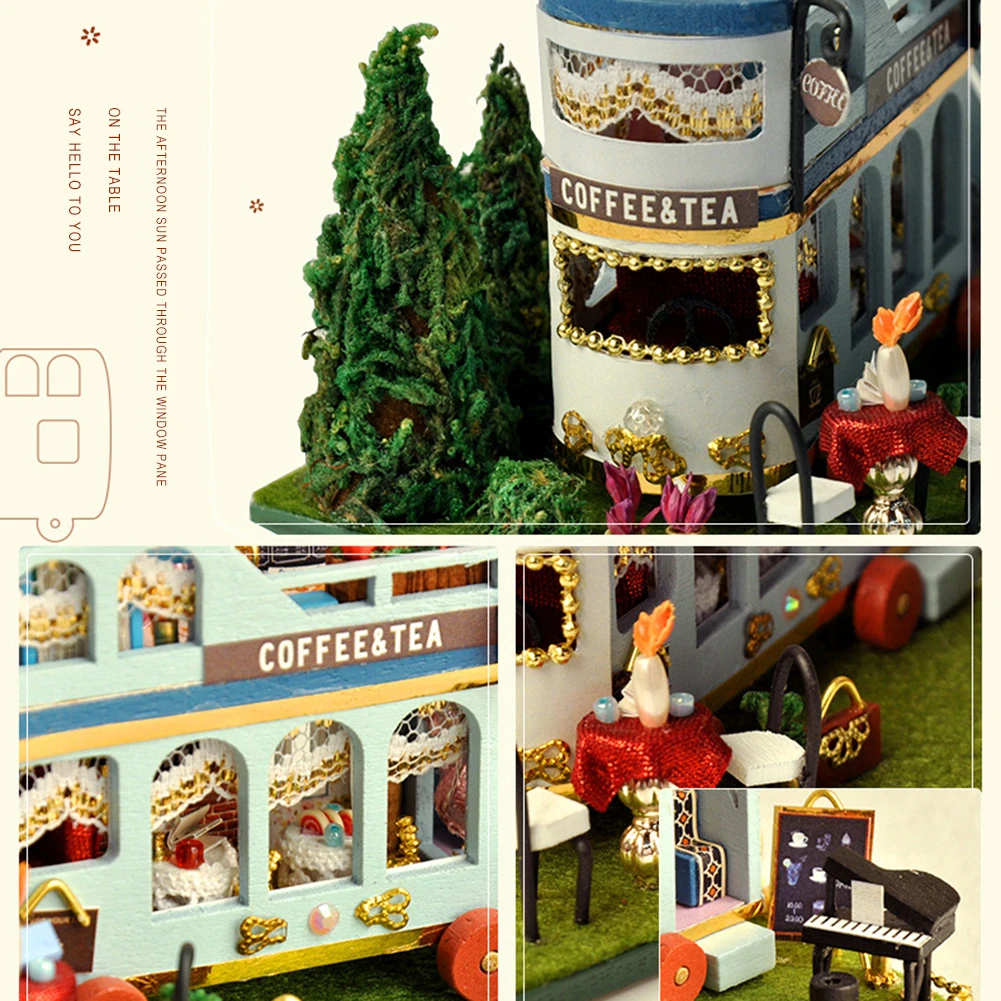 

Handmade DIY Mini Doll House 3D Wooden Micro Scene Combination Assembling Toy Dust Cover Creative Birthday Gift Doll House