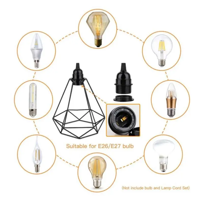 

Modern Pendant Hanging Light Fixture Diamond Shape Chandelier 20.5cm E27 3 Lights Black Lampshade For Study Balcony Attic HWC
