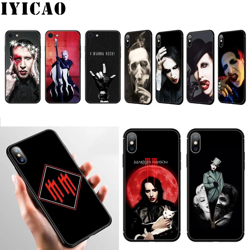Мягкий силиконовый чехол Marilyn Manson для iPhone 11 Pro Max XR X XS 6 6S 7 8 Plus 5 5S SE телефона|Бамперы|