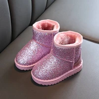 fashion baby boys girls kids snow boots flat anti slippery bling quality for kids snow boots thicken plush new winter 2022 hot