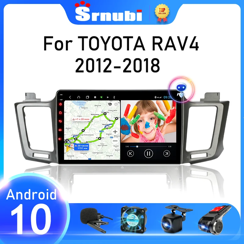 Radio con GPS para coche, reproductor Multimedia con Android 10, Carplay, vídeo, 2 din, DVD, para Toyota RAV4, Rav 4, XA40, 5, XA50, 2013, 2014, 2015 - 2018