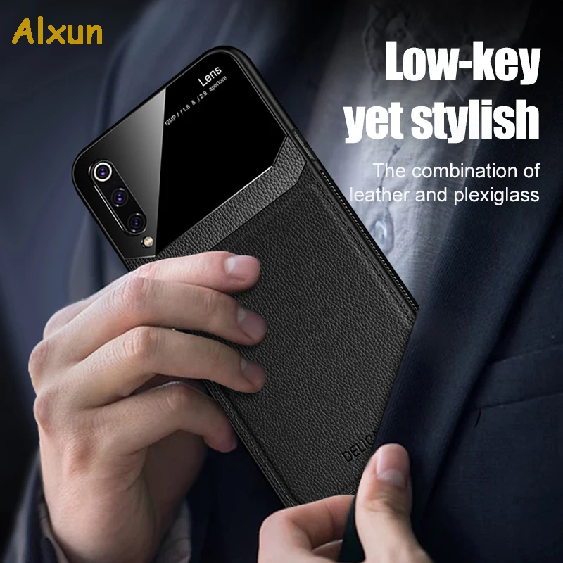 Чехол Alxun для Xiaomi Mi8 Mi9 защита объектива камеры роскошный кожаный чехол задней