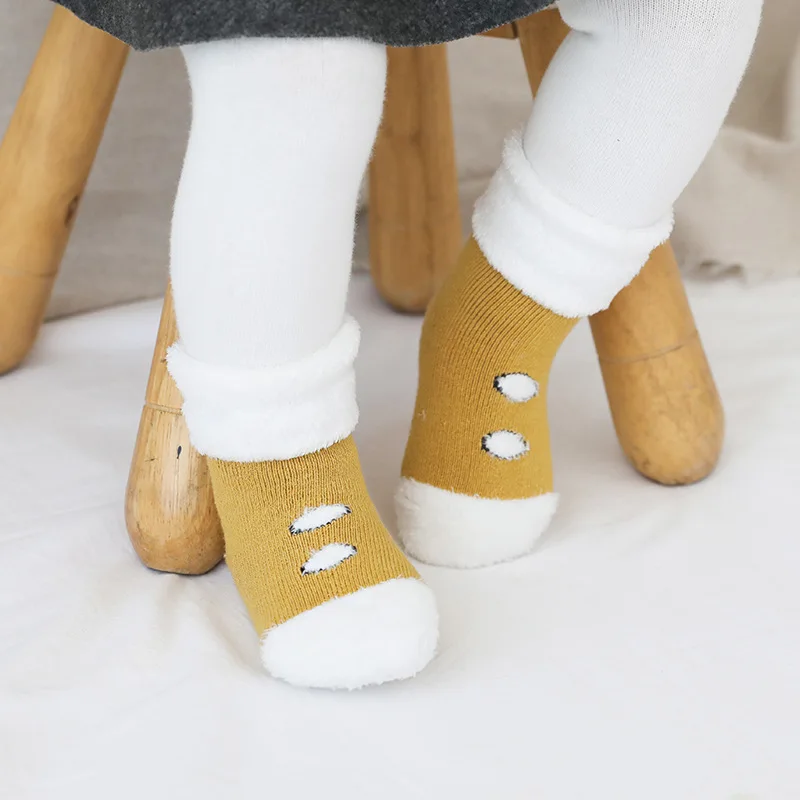 Calcetines gruesos de invierno para beb&eacute; reci&eacute;n nacido, Calcetines antideslizantes suaves para beb&eacute;, accesorios de ropa c&aacute;lida-3