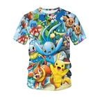 Летняя Горячая Распродажа Футболка серии Покемон с 3d принтом Мужская универсальная Повседневная футболка с коротким рукавом в уличном стиле Харадзюку