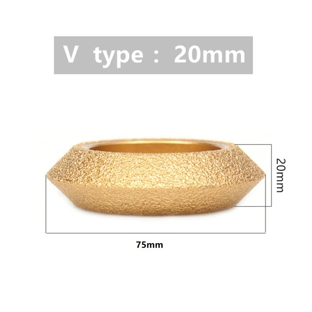 

Vacuum Brazed Diamond Grinding Wheel Demi-bullnose Edge Profile Polishing Disc 1PC Bore 20mm Dia 3inch/75mm Dry Vacuum Brazed
