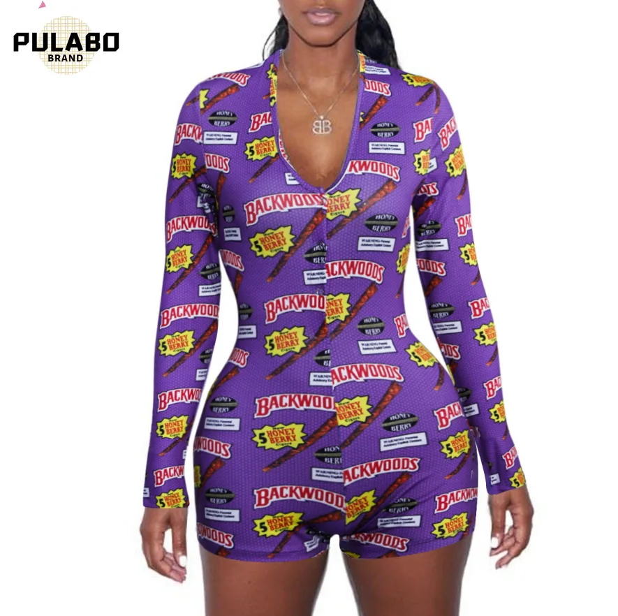 

Пикантные Для женщин домашняя одежда боди длинный рукав; пуговицы глубокий Облегающий комбинезон с v-образной горловиной и тянущиеся узкие ...