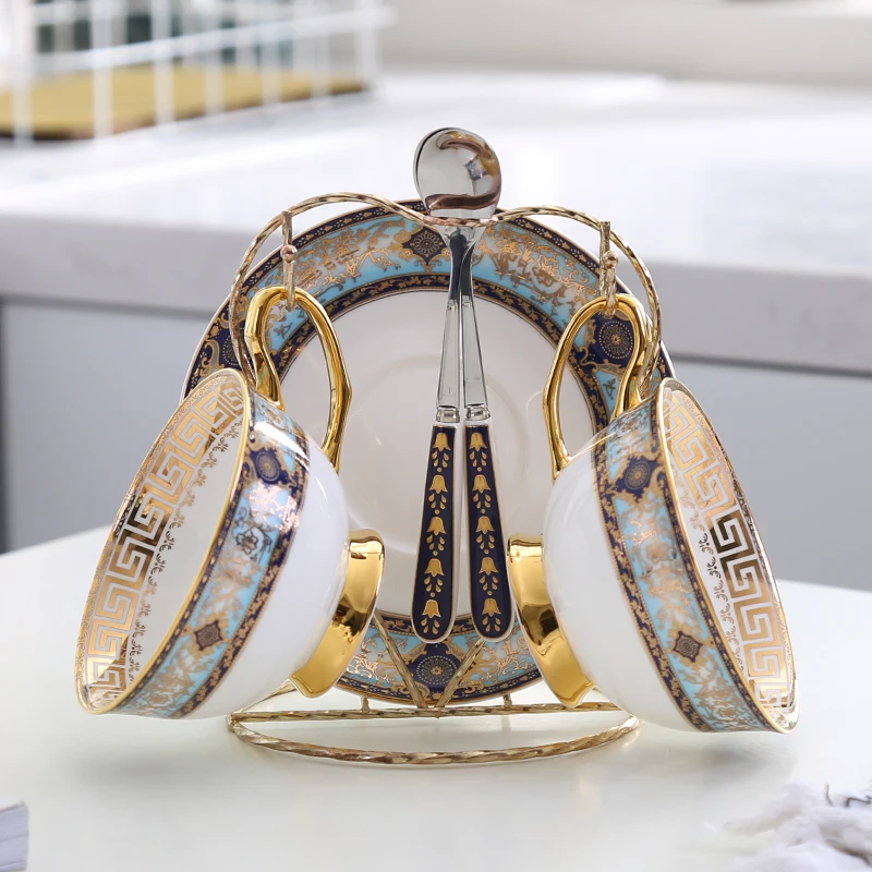 Европейский костяной фарфор набор кофейных чашек с блюдцем королевская