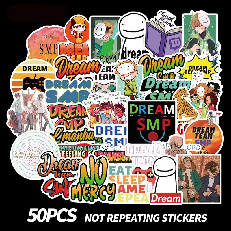 50Pcs Dream Smp Stickers Aesthetic Cartoon Anime Graffiti Suitcase Waterproof DIY | Игрушки и хобби