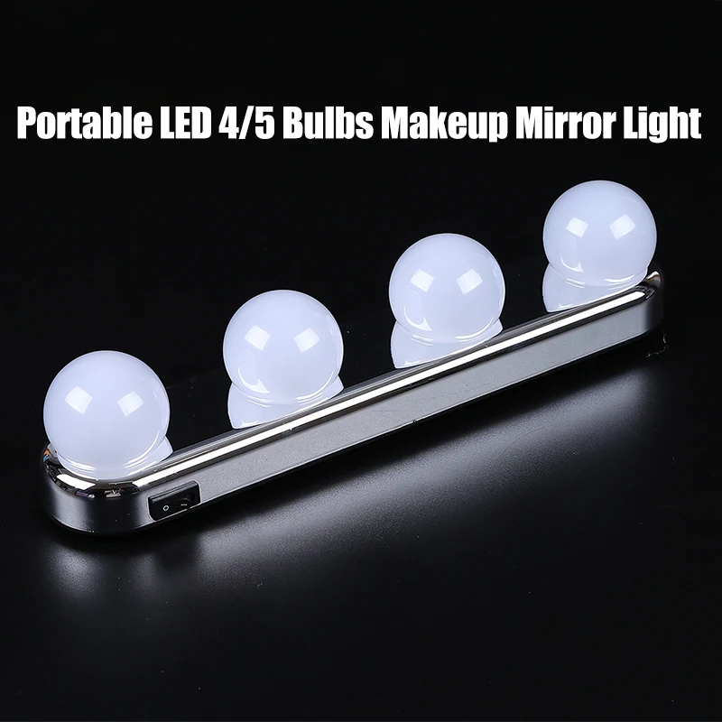 

Portable LED 4 Bulbs Makeup Mirror Light Hollywood Vanity Wall Lamp Kit Lights for Dressing Table Lighting LED Makeup Lights