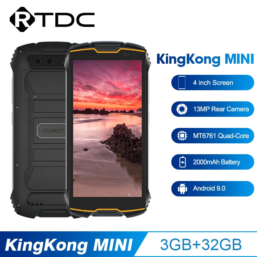 Cubot KingKong MINI 4 &quotQHD + 18:9 прочный телефон водонепроницаемый 3 ГБ 32 Android 9 0 на открытом