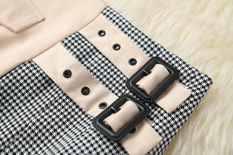 

European and American women's clothing 2020 autumn new style Long - sleeved single - breasted jacket pleated skirt suits