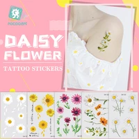 1pcs small fresh daisy water transfer tattoo sticker body art waterproof temporary fake tattoo for woman kid 12x7 5cm