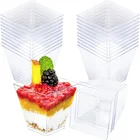Одноразовые пластиковые десертные чашки, 1020 шт., 60 мл, прозрачный трапециевидный пищевой контейнер для рождественской вечеринки, муссы для йогурта