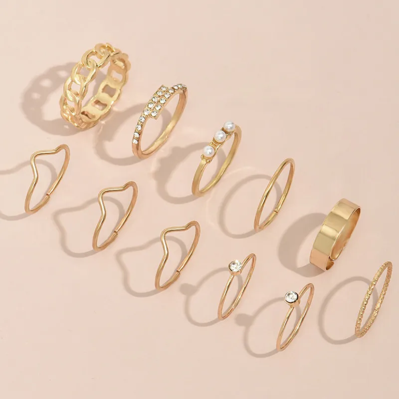 Кольца для женщин очаровательные ювелирные изделия в винтажном стиле 11 шт./компл.