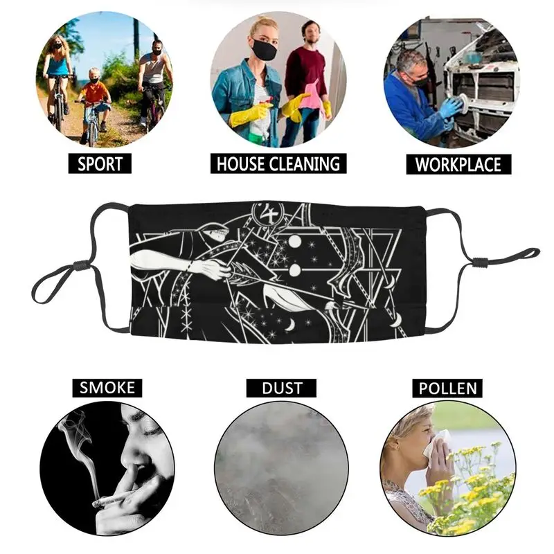 

Zodiac Sagittarius Mask Anti Haze Dustproof Adjustable Skull Face Mask Protection Cover Men Women Respirator Mouth Muffle