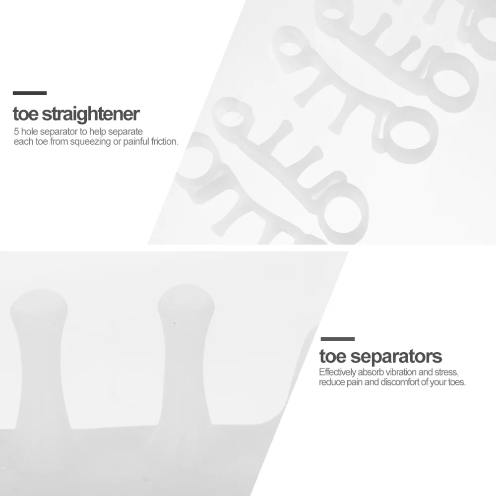 

6pcs Five-Hole Toe Pad Toe Corrector Pain Relief Toe Separator Spacer (White)