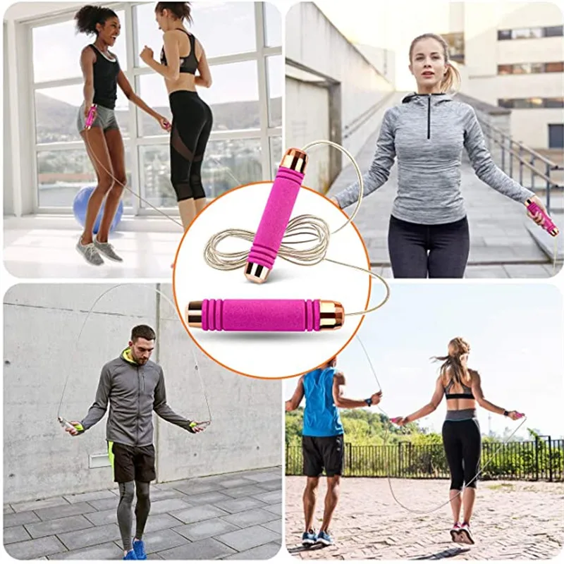 Скакалка для тренировок и фитнеса удобная пенопластовая ручка скакалки с