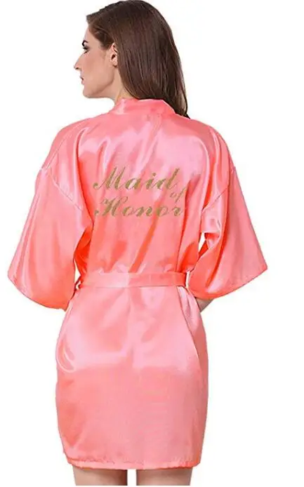 Новинка 2019 халаты для подружки невесты свадебные коралловый Атласный халат